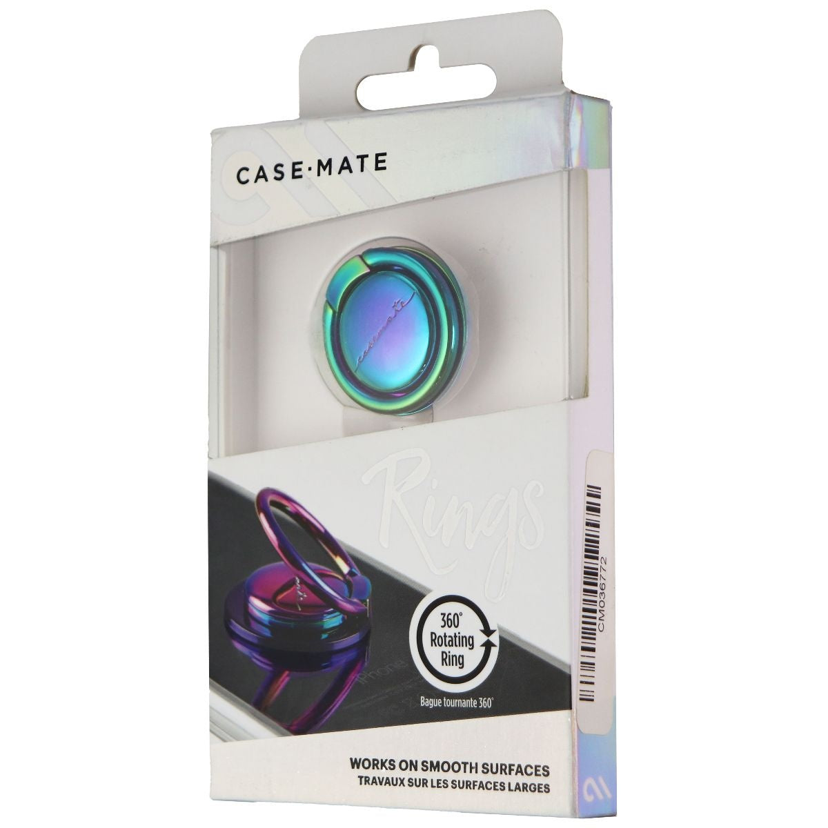 Case-Mate Rings Stick-On 360 Rotating Finger Ring/Holder - Solid Iridescent Cell Phone - Mounts & Holders Case-Mate    - Simple Cell Bulk Wholesale Pricing - USA Seller