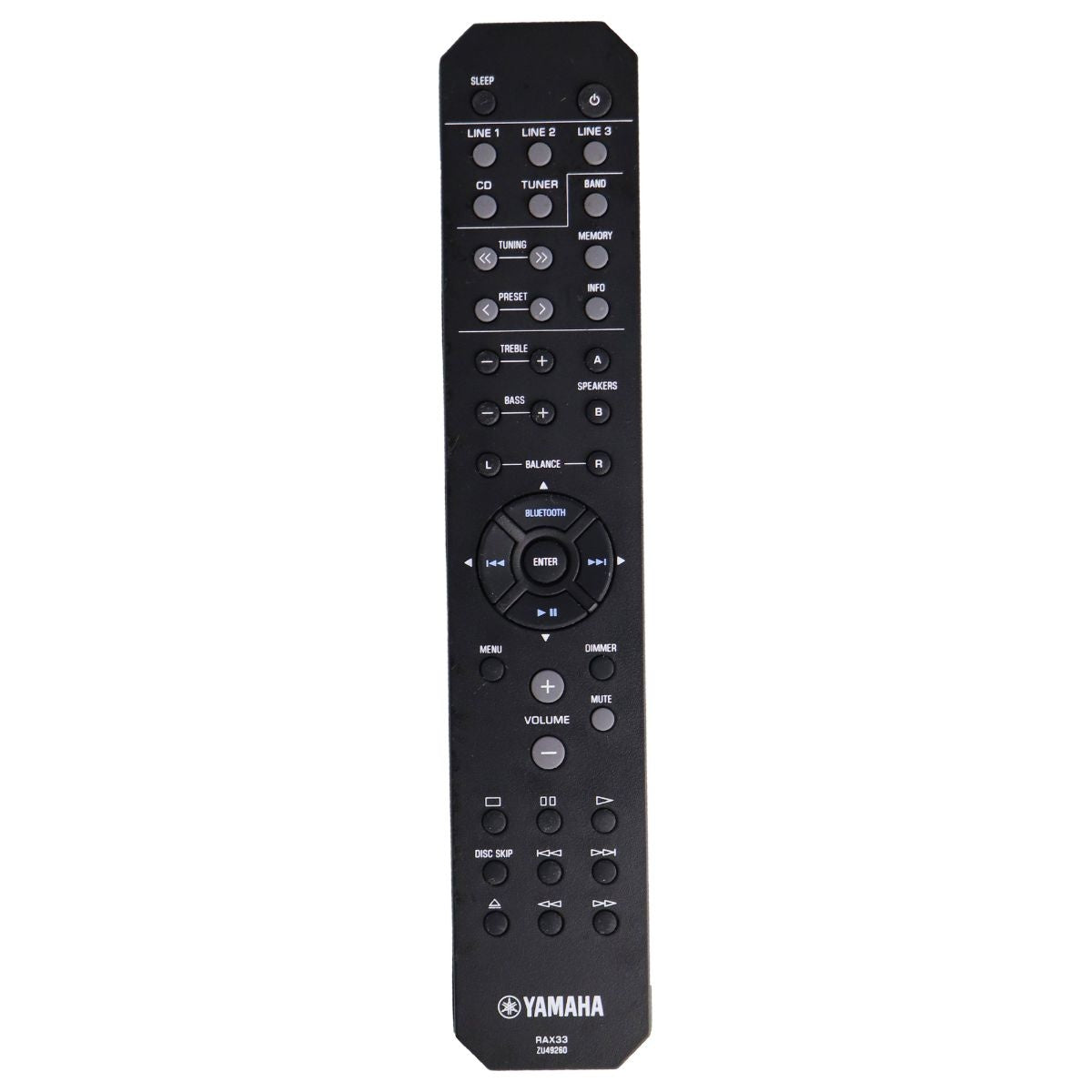 Yamaha Remote (RAX33ZU49260) for Yamaha R-S202 / R-S202BL  AV Receivers - Black TV, Video & Audio Accessories - Remote Controls Yamaha    - Simple Cell Bulk Wholesale Pricing - USA Seller