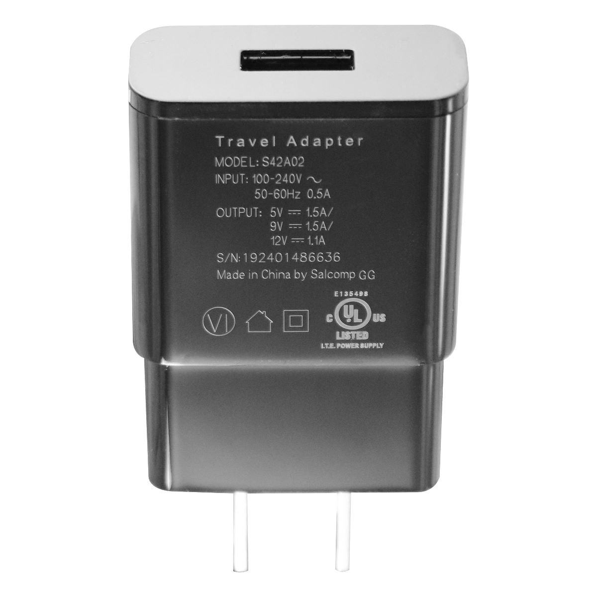 Sonim Wall Charger with Adaptive (5V/1.5A) Single USB Port - Black Cell Phone - Chargers & Cradles Sonim    - Simple Cell Bulk Wholesale Pricing - USA Seller