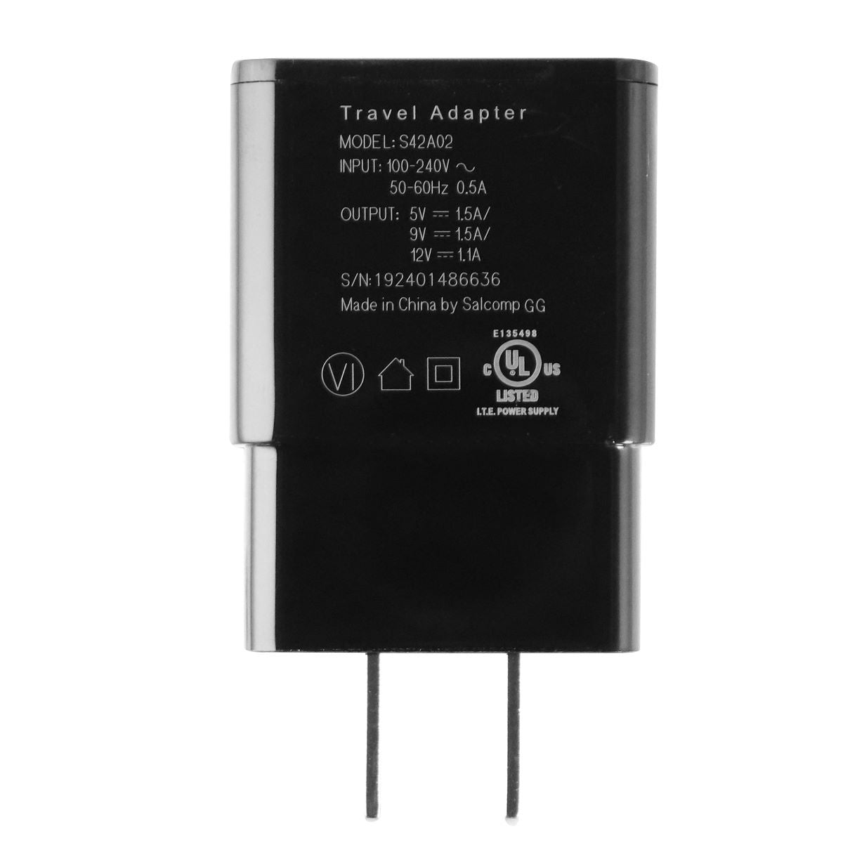Sonim Wall Charger with Adaptive (5V/1.5A) Single USB Port - Black Cell Phone - Chargers & Cradles Sonim    - Simple Cell Bulk Wholesale Pricing - USA Seller