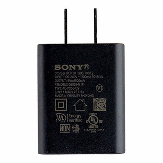 Sony (5V/1.5A) Single USB Wall Charger/Adapter - Black (UCH20) Cell Phone - Cables & Adapters Sony    - Simple Cell Bulk Wholesale Pricing - USA Seller