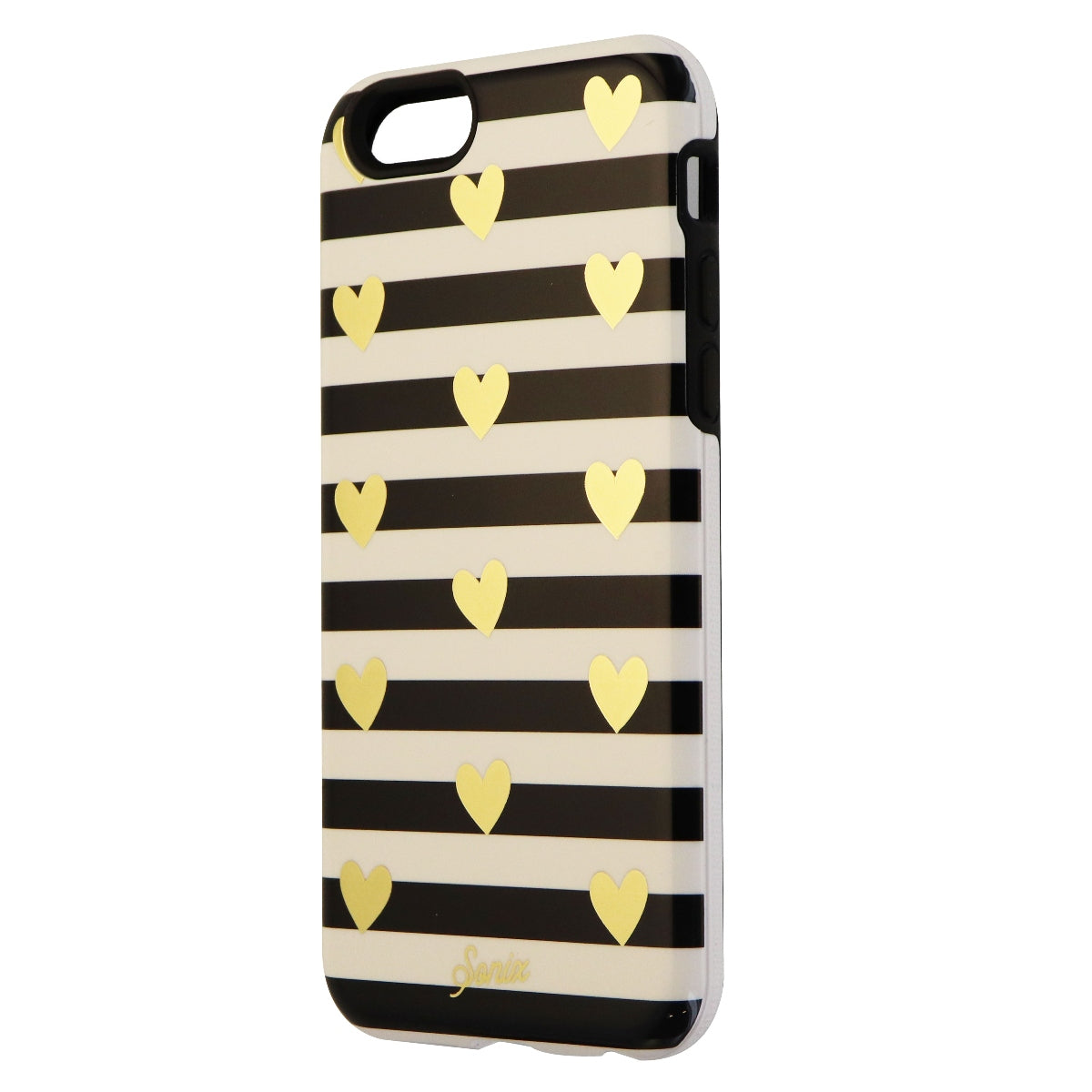 Sonix Inlay Series Dual Layer Case for iPhone 6s/6 - Black/White/Gold Hearts Cell Phone - Cases, Covers & Skins Sonix    - Simple Cell Bulk Wholesale Pricing - USA Seller