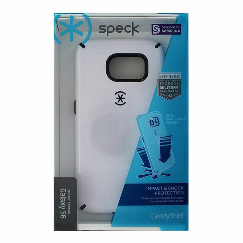 Speck CandyShell Case for Samsung Galaxy S6 - White & Black Cell Phone - Cases, Covers & Skins Speck    - Simple Cell Bulk Wholesale Pricing - USA Seller