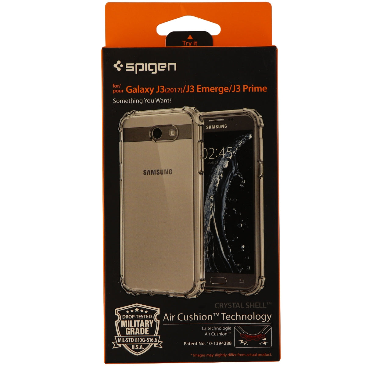Spigen Crystal Shell Series Hybrid Case for Galaxy J3 (2017, 2nd Gen) - Clear Cell Phone - Cases, Covers & Skins Spigen    - Simple Cell Bulk Wholesale Pricing - USA Seller