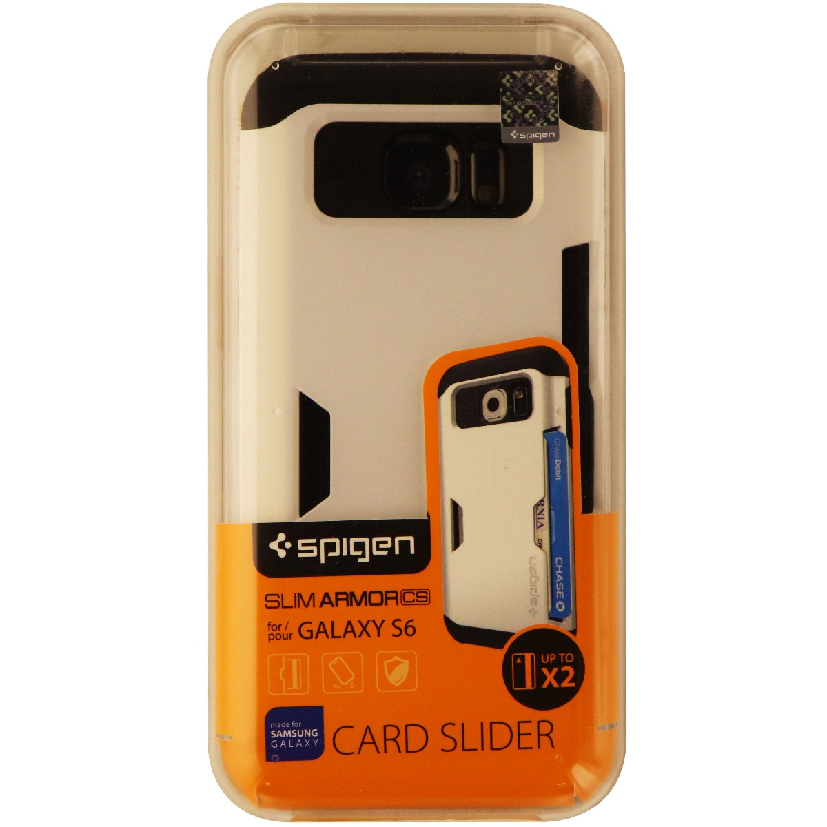 Spigen Slim Armor CS Series Dual Layer Hard Case for Galaxy S6 - White/Black Cell Phone - Cases, Covers & Skins Spigen    - Simple Cell Bulk Wholesale Pricing - USA Seller