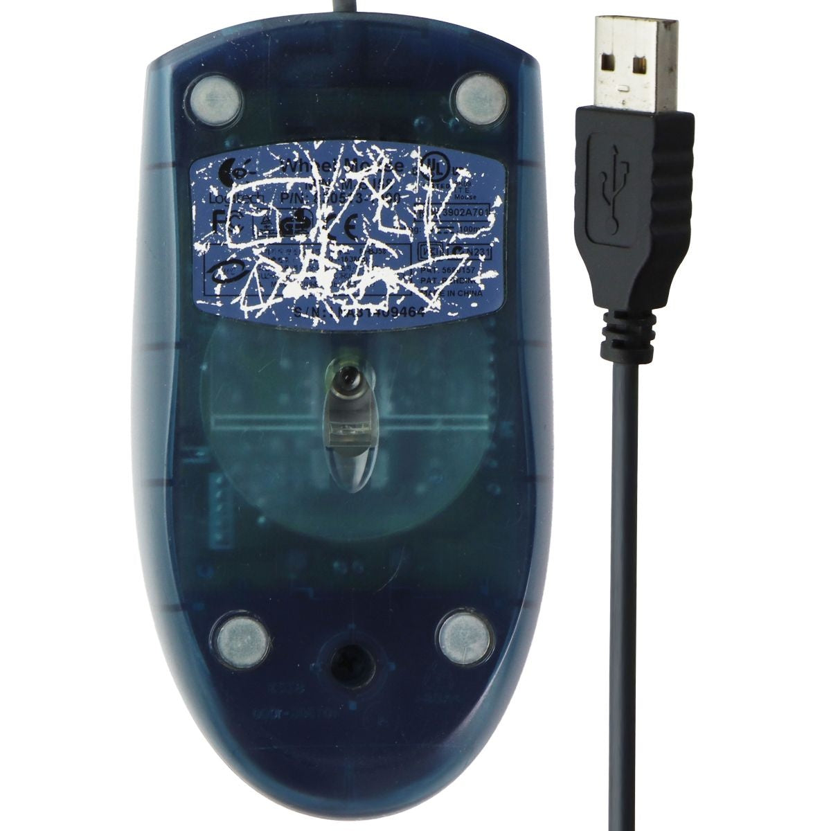 Logitech M-BJ58 USB Optical Scroll Wheel Mouse - Blue Keyboards/Mice - Mice, Trackballs & Touchpads Logitech    - Simple Cell Bulk Wholesale Pricing - USA Seller