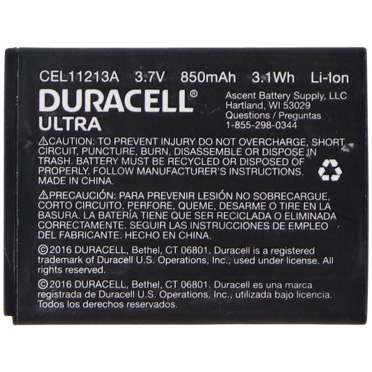 Duracell Ultra 3.7V Rechargeable 850mAh Battery - Black (CEL11213A) Cell Phone - Batteries Duracell    - Simple Cell Bulk Wholesale Pricing - USA Seller