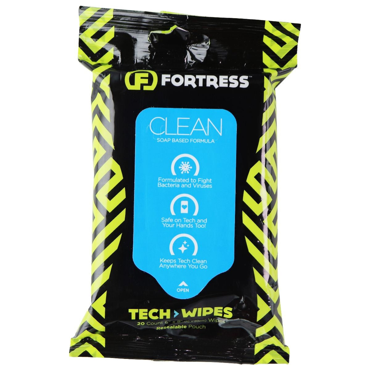 Fortress Tech Wipes (20 ct.) To-Go Wipes Resealable Pouch Digital Camera - Cleaning Equipment & Kits Fortress    - Simple Cell Bulk Wholesale Pricing - USA Seller