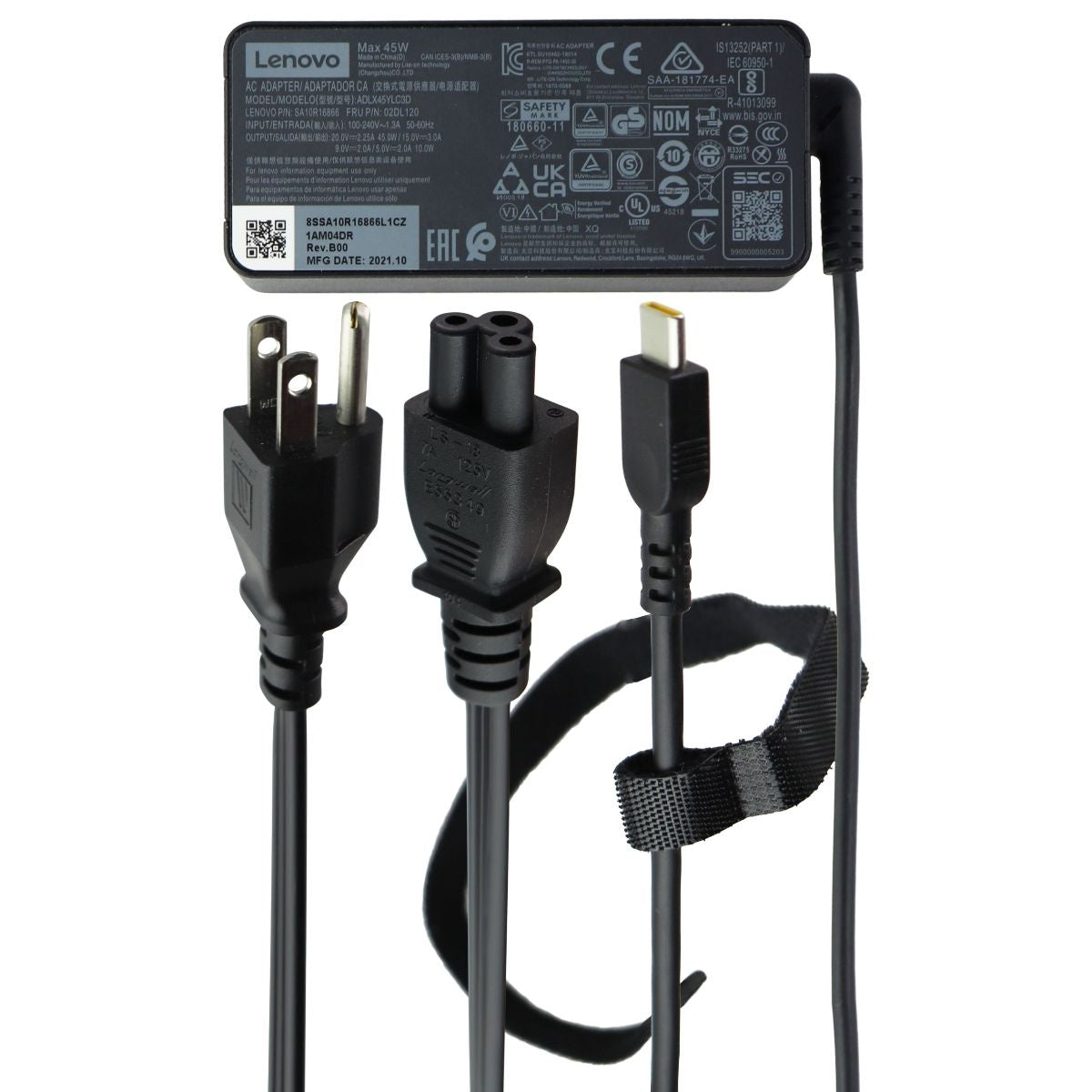 Lenovo (45-Watt) OEM AC Adapter (20V/2.25A) Power Supply - Black (ADLX45YLC3D) Multipurpose Batteries & Power - Multipurpose AC to DC Adapters Lenovo    - Simple Cell Bulk Wholesale Pricing - USA Seller