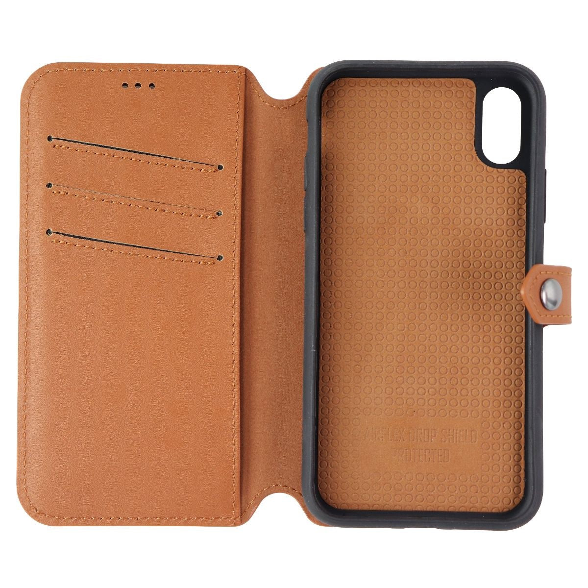 ERCKO 2-IN-1 Magnetic Wallet & Case for iPhone Xs - Black/Light Brown Cell Phone - Cases, Covers & Skins Ercko    - Simple Cell Bulk Wholesale Pricing - USA Seller