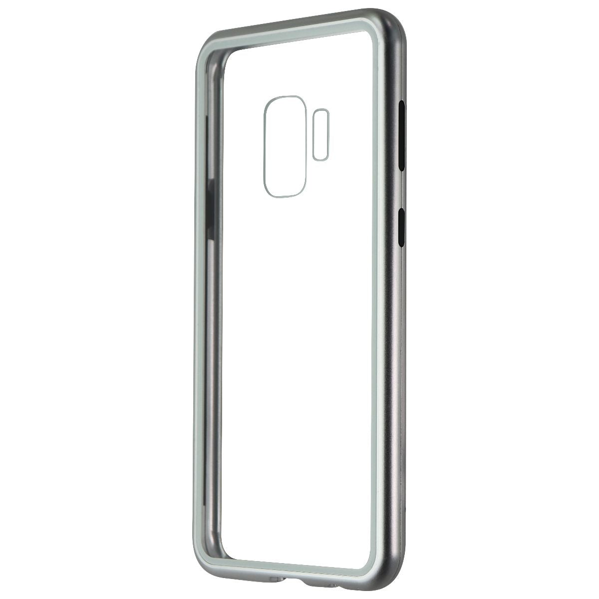 Zore Metal and Glass Hybrid Case for Samsung Galaxy S9 - Silver/Clear Cell Phone - Cases, Covers & Skins Zore    - Simple Cell Bulk Wholesale Pricing - USA Seller