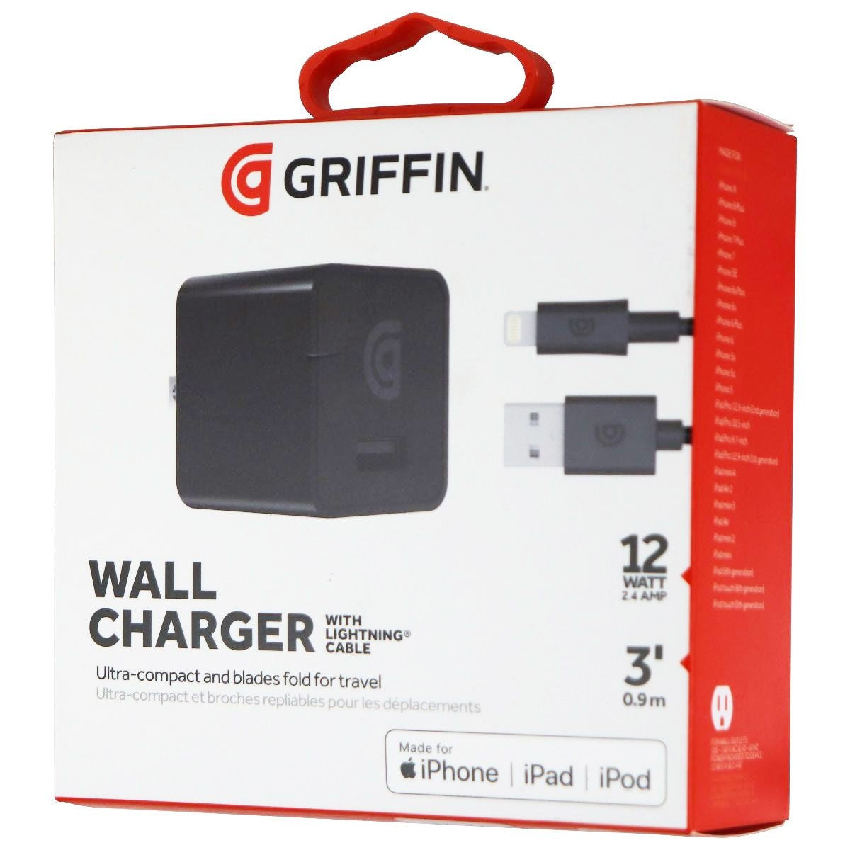 Griffin (12-Watt/2.4A) USB Wall Charger & 3-Ft for iPhones Cell Phone - Chargers & Cradles Griffin    - Simple Cell Bulk Wholesale Pricing - USA Seller
