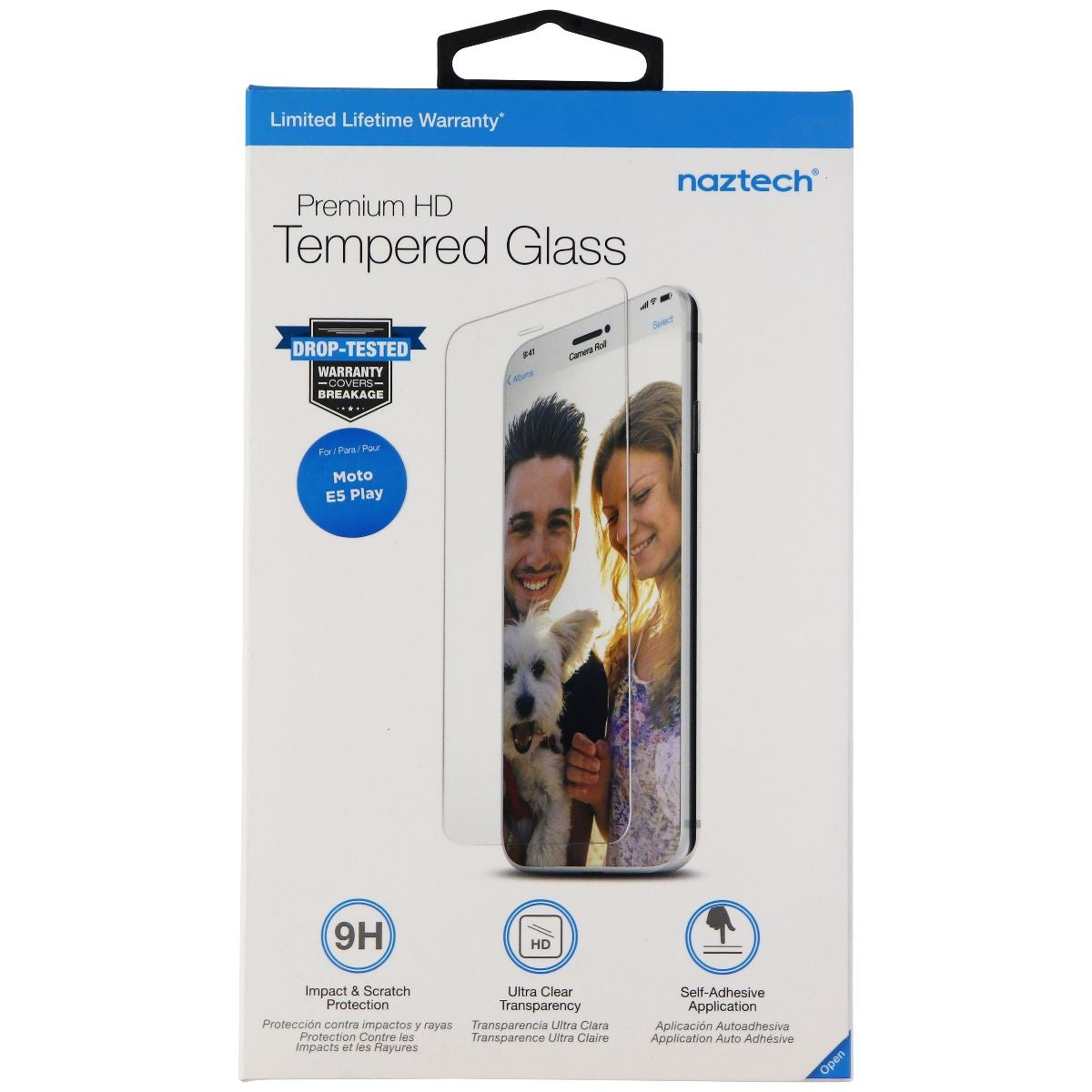 Naztech Premium HD Tempered Glass Screen Protector for Moto E5 Play - Clear Cell Phone - Screen Protectors Maztech    - Simple Cell Bulk Wholesale Pricing - USA Seller