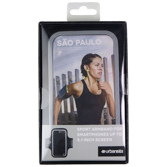 Urbanista Sao Paulo Sport Armband Holder for Most Smartphones - Dark Clown/Black Cell Phone - Mounts & Holders Urbanista    - Simple Cell Bulk Wholesale Pricing - USA Seller