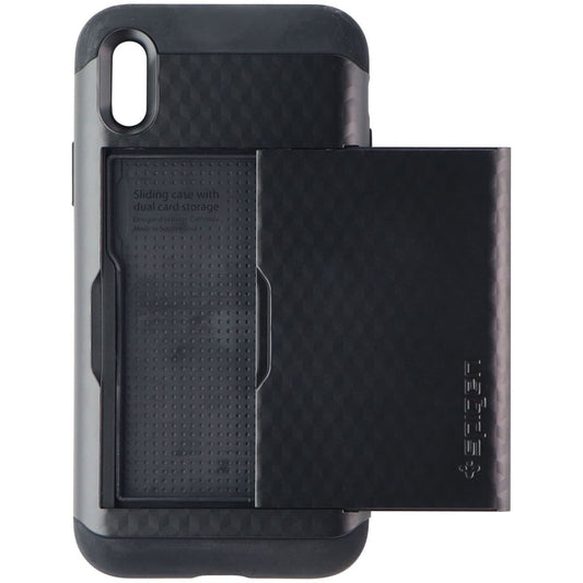 Spigen Crystal Wallet Series Case for Apple iPhone Xs/X - Black Cell Phone - Cases, Covers & Skins Spigen    - Simple Cell Bulk Wholesale Pricing - USA Seller