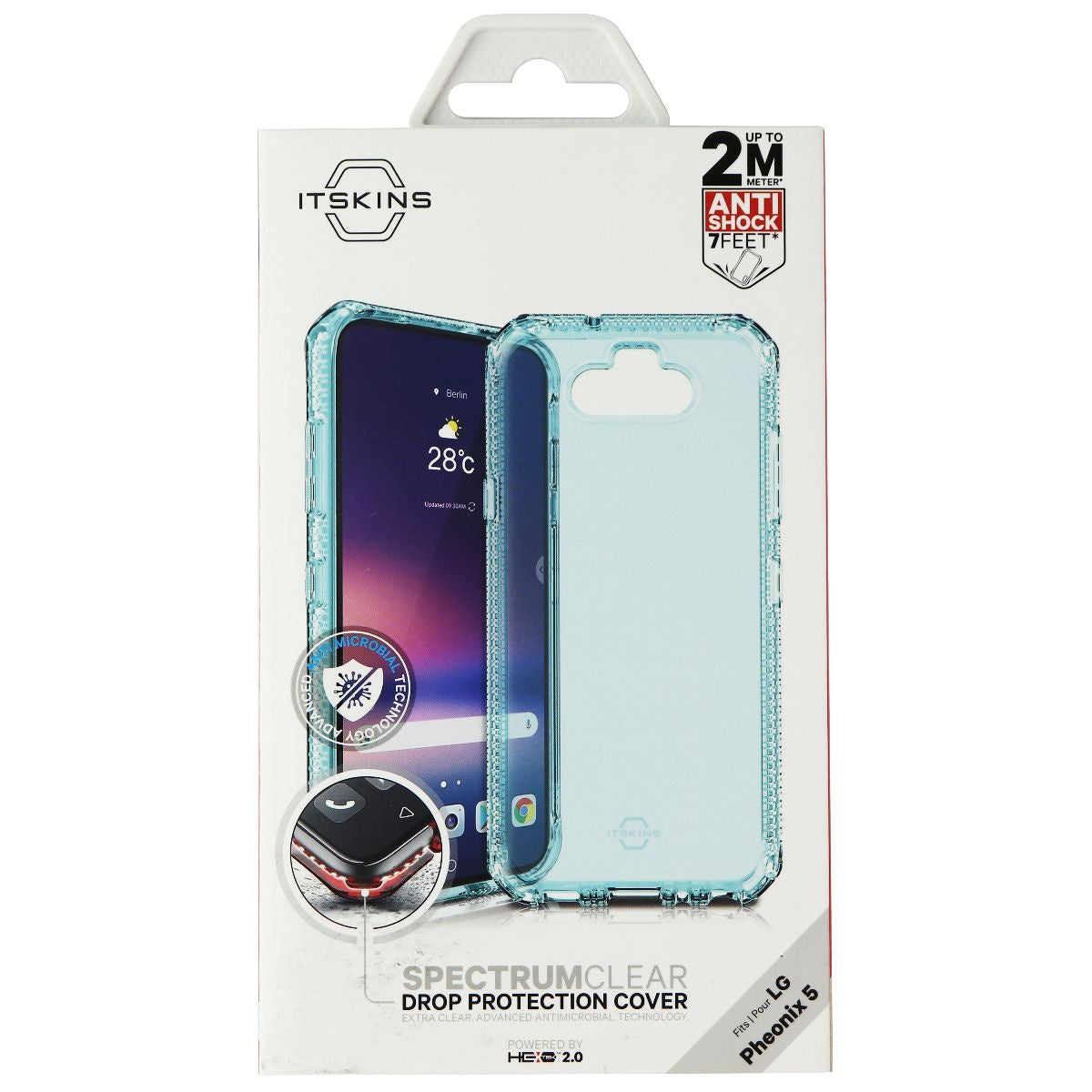 ITSKINS Spectrum Clear Series Case for LG Phoenix 5 - Light Blue Cell Phone - Cases, Covers & Skins ITSKINS    - Simple Cell Bulk Wholesale Pricing - USA Seller