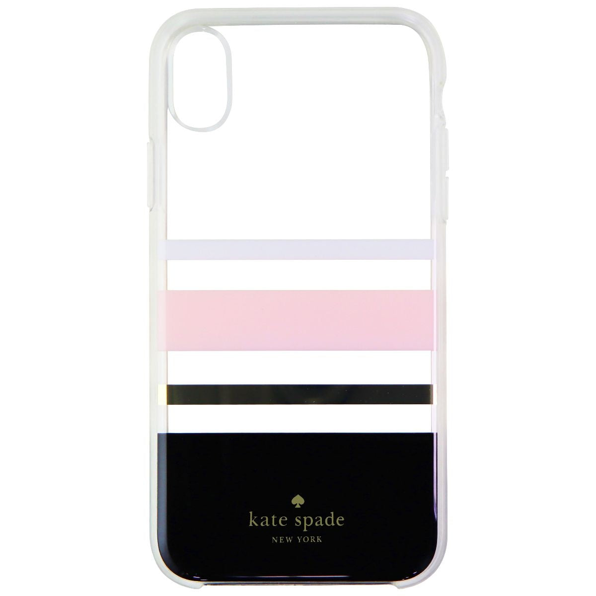 Kate Spade Hardshell Case for Apple iPhone XR - Clear/Black/Gold/Pink Stripes Cell Phone - Cases, Covers & Skins Kate Spade    - Simple Cell Bulk Wholesale Pricing - USA Seller