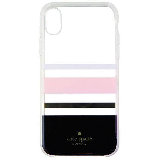 Kate Spade Hardshell Case for Apple iPhone XR - Clear/Black/Gold/Pink Stripes Cell Phone - Cases, Covers & Skins Kate Spade    - Simple Cell Bulk Wholesale Pricing - USA Seller