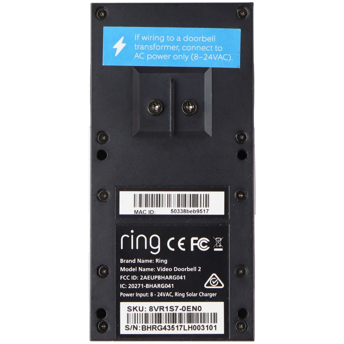 Ring Video Doorbell 2 - Doorbell Unit Only - Silver (8VR1S7-0EN0) / No Battery Home Improvement - Other Home Improvement Ring    - Simple Cell Bulk Wholesale Pricing - USA Seller