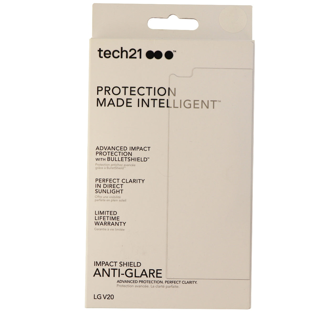 Tech21 Impact Shield Screen Protector for LG V20 - Anti Glare Clear Clarity Cell Phone - Screen Protectors Tech21    - Simple Cell Bulk Wholesale Pricing - USA Seller
