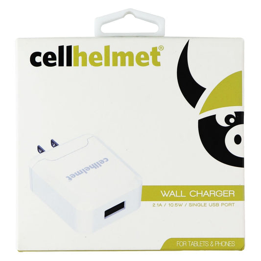 CellHelmet Single USB Wall Charger (2.1A/10.5W) - White Cell Phone - Chargers & Cradles CellHelmet    - Simple Cell Bulk Wholesale Pricing - USA Seller
