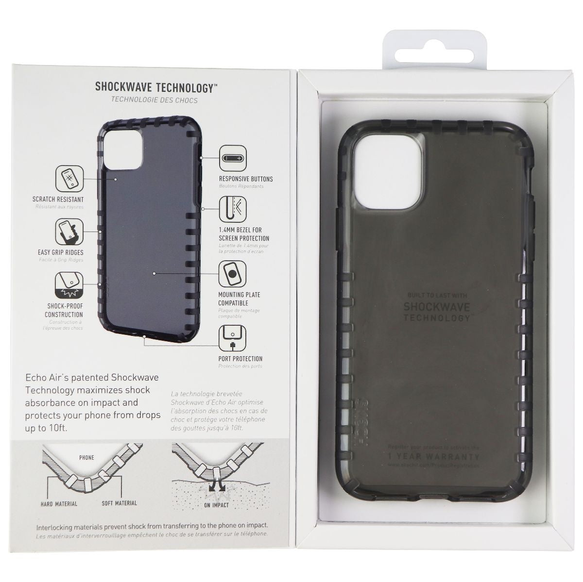 Skech Echo Air Series Flexible Case for Apple iPhone 11 - Onyx Black Cell Phone - Cases, Covers & Skins Skech    - Simple Cell Bulk Wholesale Pricing - USA Seller