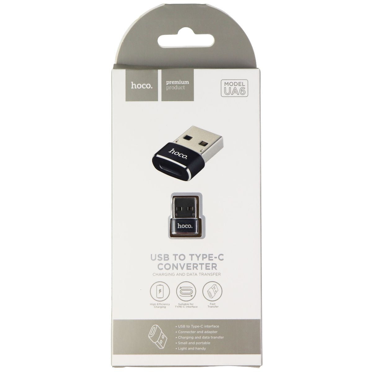Hoco. USB to Type-C Converter for Charging and Data Transfer - Black Cell Phone - Cables & Adapters Hoco.    - Simple Cell Bulk Wholesale Pricing - USA Seller