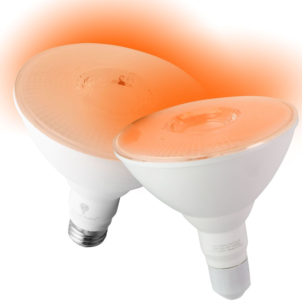 BlueX LED PAR38 Flood Light Bulb 10W (90W Equivalent) - Orange (2 Pack) Lamps, Lighting & Ceiling Fans - Light Bulbs Bluex    - Simple Cell Bulk Wholesale Pricing - USA Seller