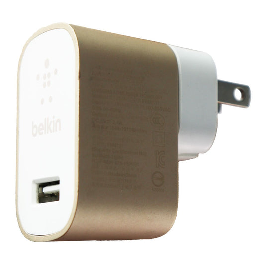 Belkin (5V/2.4A) MIXIT Metallic Single Port USB Charger - Gold/White (F8M731) Cell Phone - Chargers & Cradles Belkin    - Simple Cell Bulk Wholesale Pricing - USA Seller