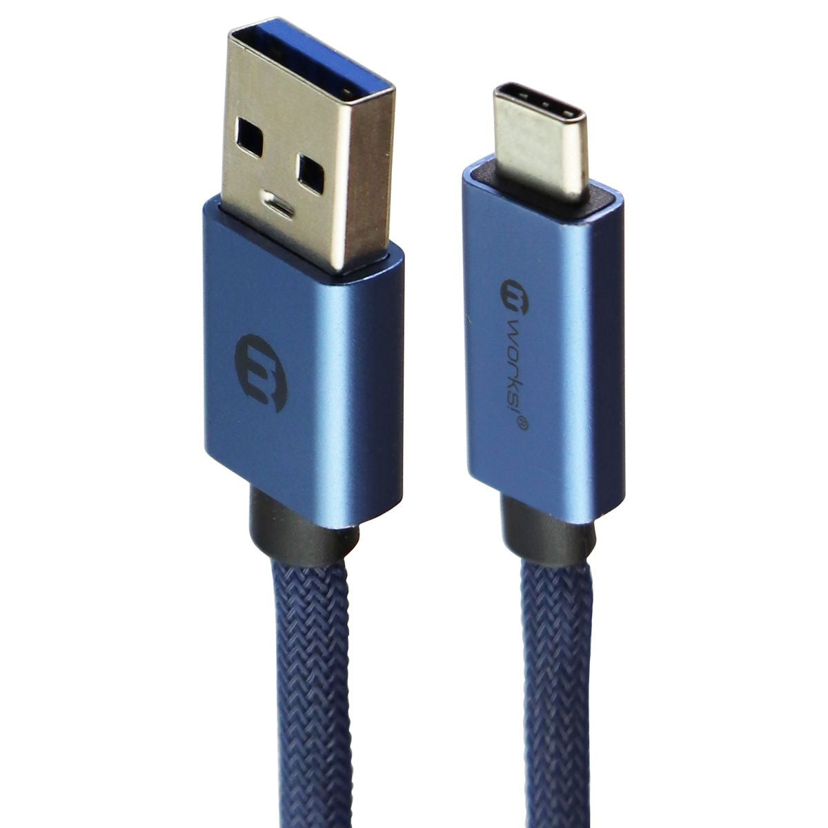 mWorks! mPower! 6-Foot (USB-C) to USB Braided Cable - Light Blue Cell Phone - Cables & Adapters mWorks!    - Simple Cell Bulk Wholesale Pricing - USA Seller