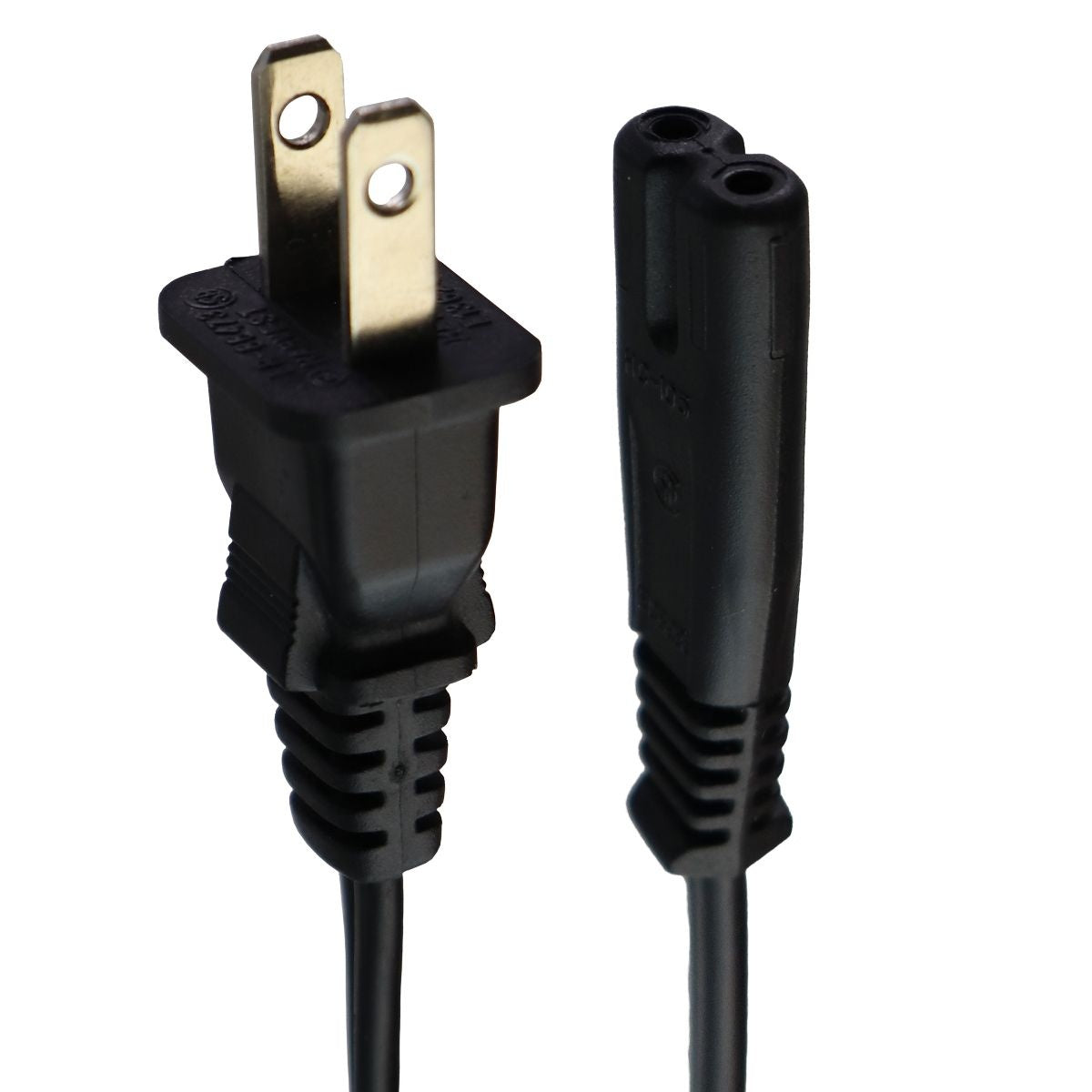 HARVEST Power Supply Cable with 2 Round Prongs (E140661) - Black Computer/Network - Plugs, Jacks & Wall Plates Harvest    - Simple Cell Bulk Wholesale Pricing - USA Seller