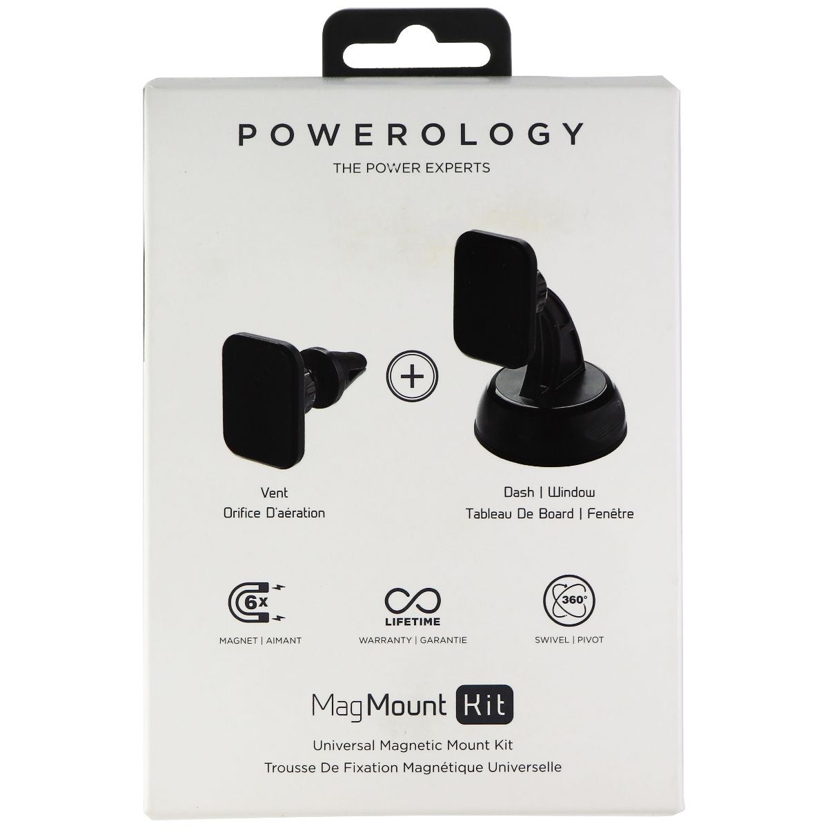 Powerology MagMount Kit Universal Mount System For Vent Dashboard and Window Cell Phone - Chargers & Cradles Powerology    - Simple Cell Bulk Wholesale Pricing - USA Seller