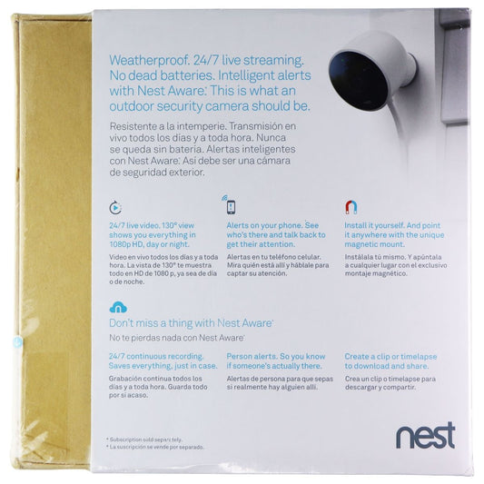 Nest Cam Outdoor Wi-Fi 1080p Security Camera with Night Vision - White NC2100ES Home Surveillance - Security Cameras Google    - Simple Cell Bulk Wholesale Pricing - USA Seller