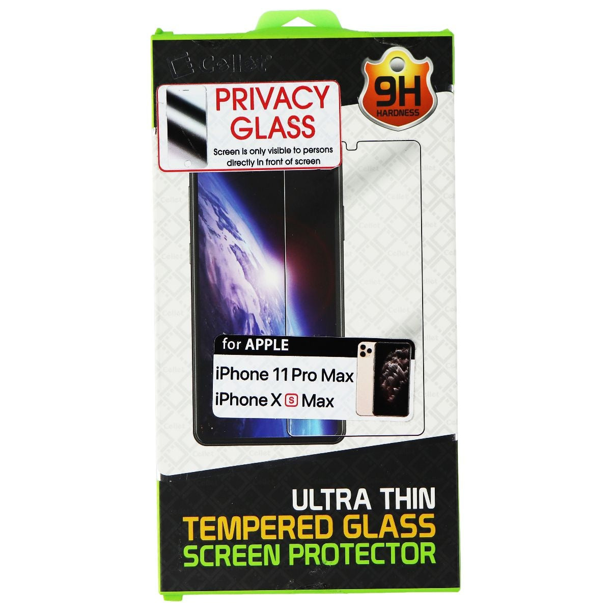 Cellet Privacy Tempered Glass Screen Protector for Apple XS Max (0.8mm) Cell Phone - Screen Protectors Cellet    - Simple Cell Bulk Wholesale Pricing - USA Seller