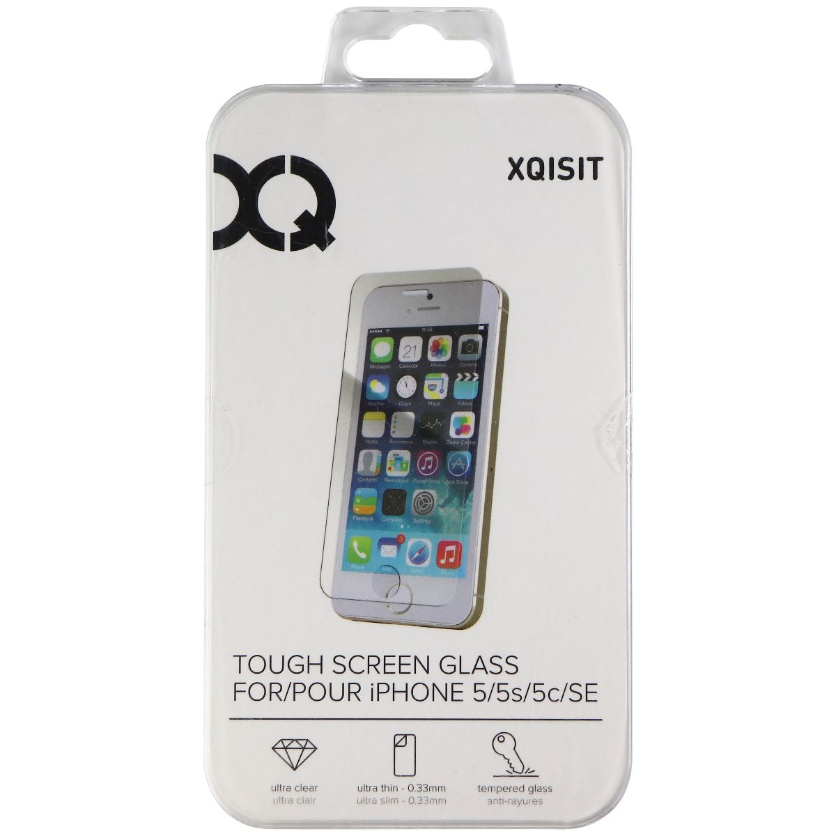 Xqisit Tough Screen Glass for Apple iPhone 5 / 5s / 5c / SE (1st Gen) - Clear Cell Phone - Screen Protectors Xqisit    - Simple Cell Bulk Wholesale Pricing - USA Seller