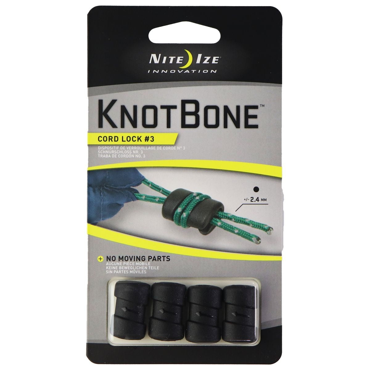 Nite Ize KnotBone Cord Lock (4 Pack) - Black Other Sporting Goods Nite Ize    - Simple Cell Bulk Wholesale Pricing - USA Seller