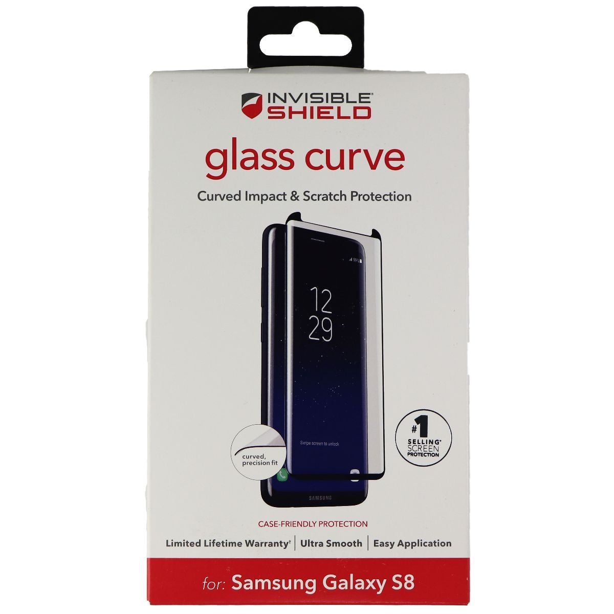 ZAGG InvisibleShield Glass Curved Screen Protector for Samsung Galaxy S8 - Clear Cell Phone - Screen Protectors Zagg    - Simple Cell Bulk Wholesale Pricing - USA Seller