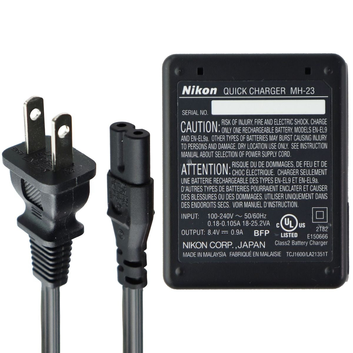 Nikon MH-23 Quick Charger for EN-EL9 Lithium-ion Battery - Gray Cell Phone - Chargers & Cradles Nikon    - Simple Cell Bulk Wholesale Pricing - USA Seller