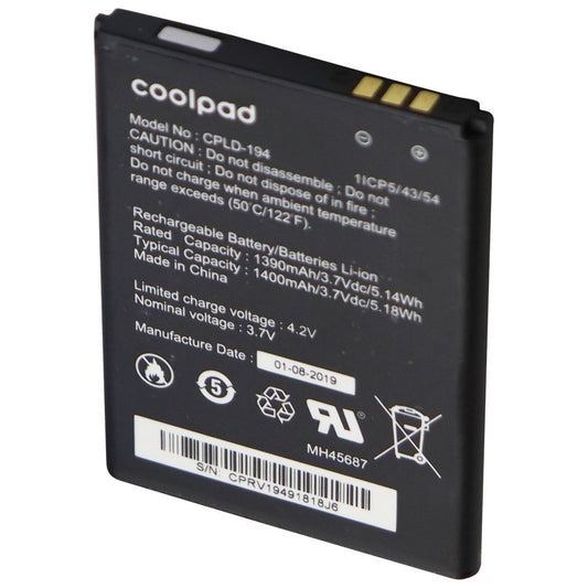 Coolpad OEM Rechargeable 3.7V 1390/1400mAh Battery - Black (CPLD-194) Cell Phone - Batteries Coolpad    - Simple Cell Bulk Wholesale Pricing - USA Seller