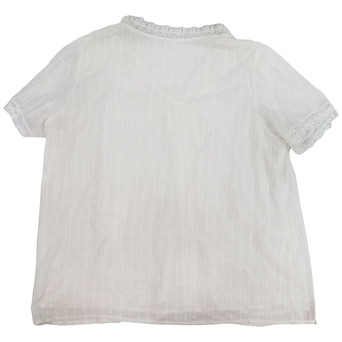 Premium Blouse with Lace Trim Design - Women's Size 2XL - White Other Sporting Goods Unbranded    - Simple Cell Bulk Wholesale Pricing - USA Seller