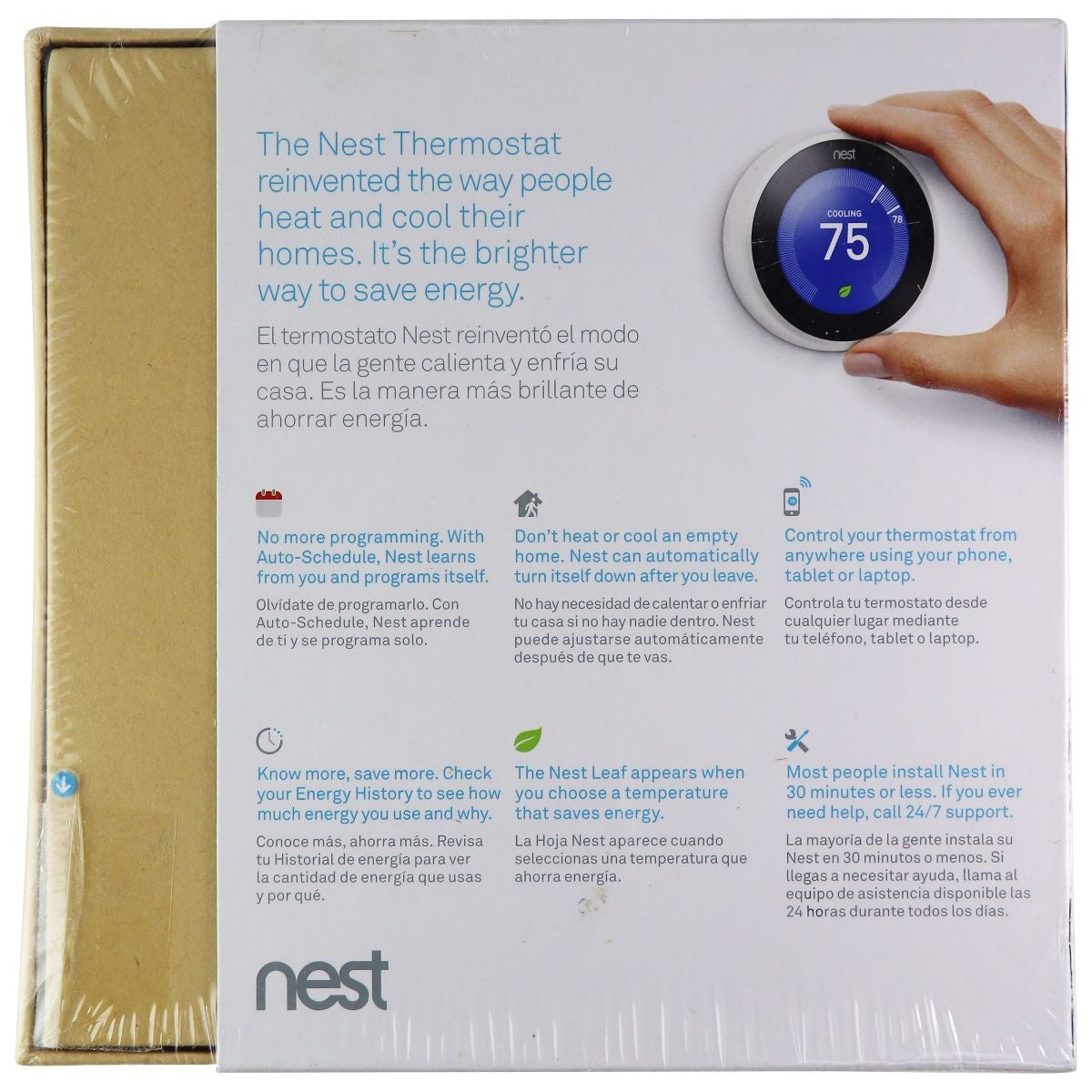 Google Nest Learning Thermostat 3rd Gen - White (‎T3017US) Heating, Cooling & Air - Programmable Thermostats Google    - Simple Cell Bulk Wholesale Pricing - USA Seller