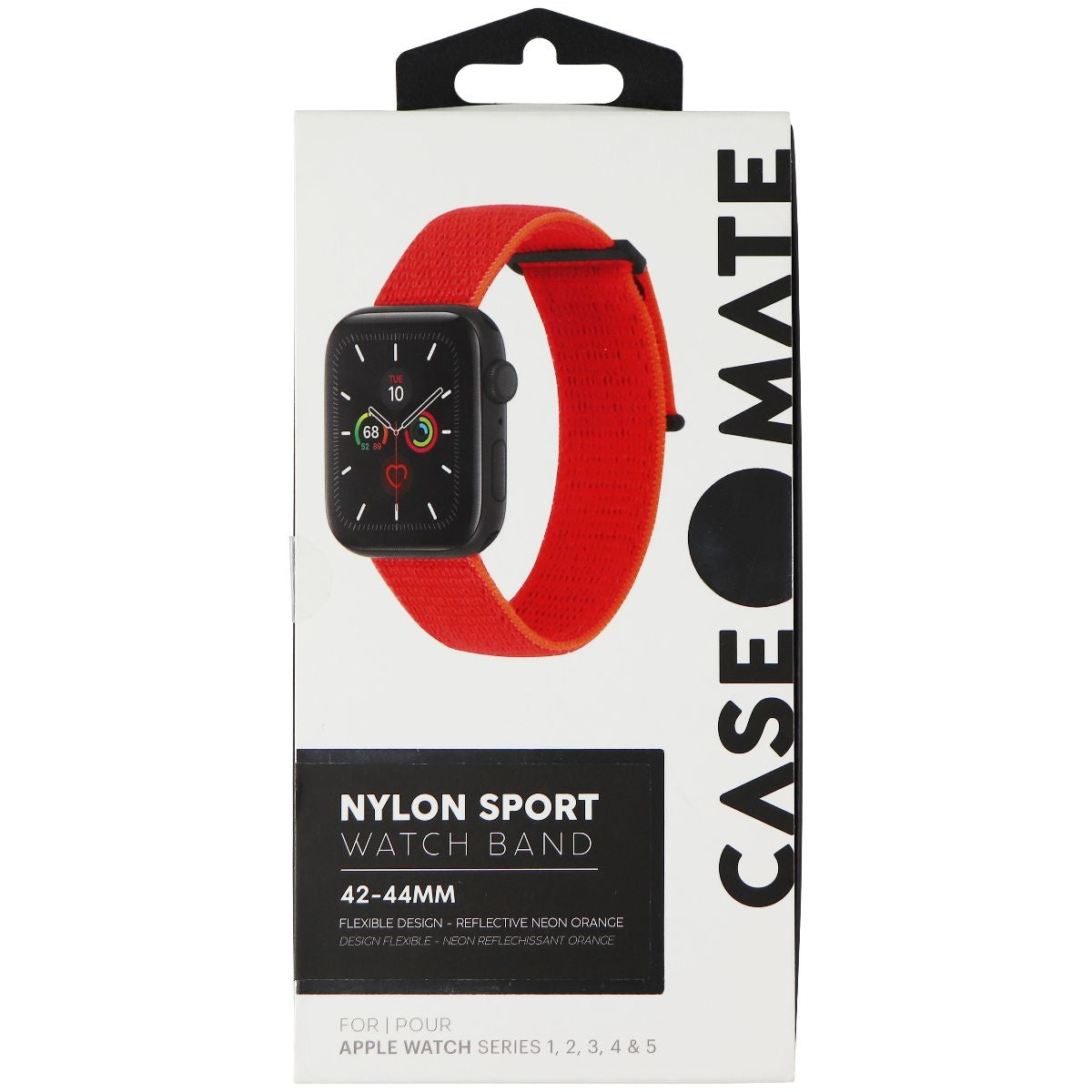 Case-Mate Nylon Watchband (42-44mm) for Apple Watch Series 1-5 - Neon Orange Smart Watch Accessories - Watch Bands Case-Mate    - Simple Cell Bulk Wholesale Pricing - USA Seller