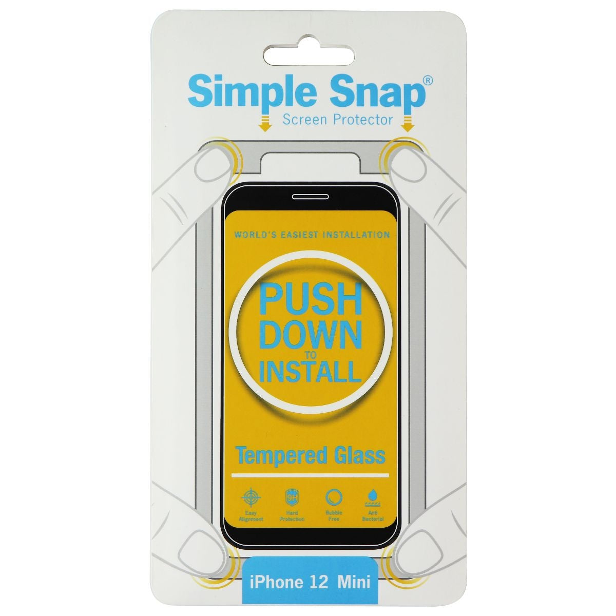 Simple Snap Tempered Glass Screen Protector Compatible with iPhone 12 Mini Cell Phone - Screen Protectors Simple Snap    - Simple Cell Bulk Wholesale Pricing - USA Seller