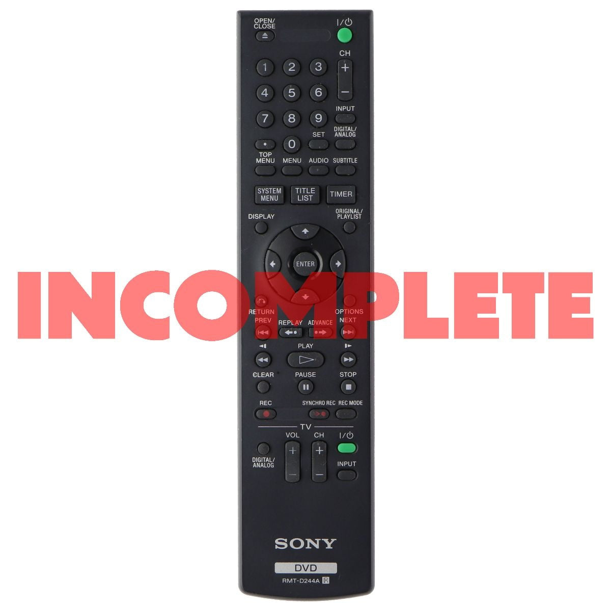 Sony OEM Remote Control (RMT-D244A) for Select Sony Receivers - Black TV, Video & Audio Accessories - Remote Controls Sony    - Simple Cell Bulk Wholesale Pricing - USA Seller
