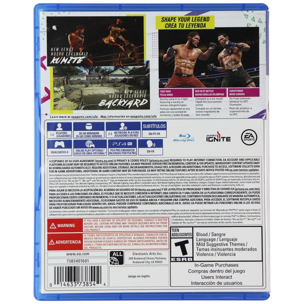 EA Sports UFC 4 (Ultimate Fighting Championship) Game for PlayStation 4 (PS4) Gaming/Console - Video Games Electronic Arts    - Simple Cell Bulk Wholesale Pricing - USA Seller