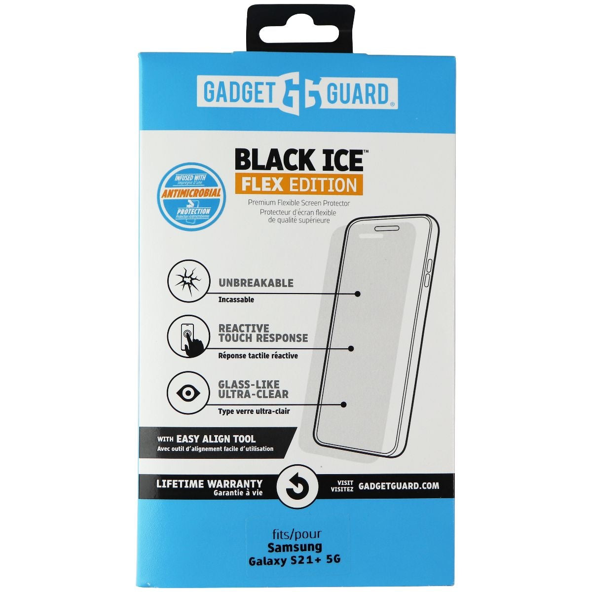 Gadget Guard Black Ice Flex Edition Screen Protector for Samsung Galaxy S21+ 5G Cell Phone - Screen Protectors Gadget Guard    - Simple Cell Bulk Wholesale Pricing - USA Seller
