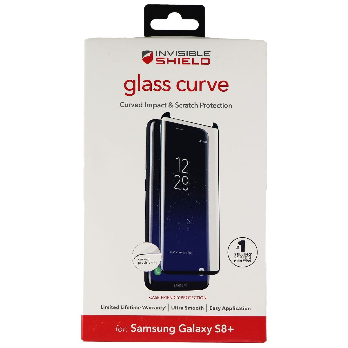 ZAGG InvisibleShield Glass Curved Screen Protector for Galaxy S8+ (Plus) - Clear Cell Phone - Screen Protectors Zagg    - Simple Cell Bulk Wholesale Pricing - USA Seller