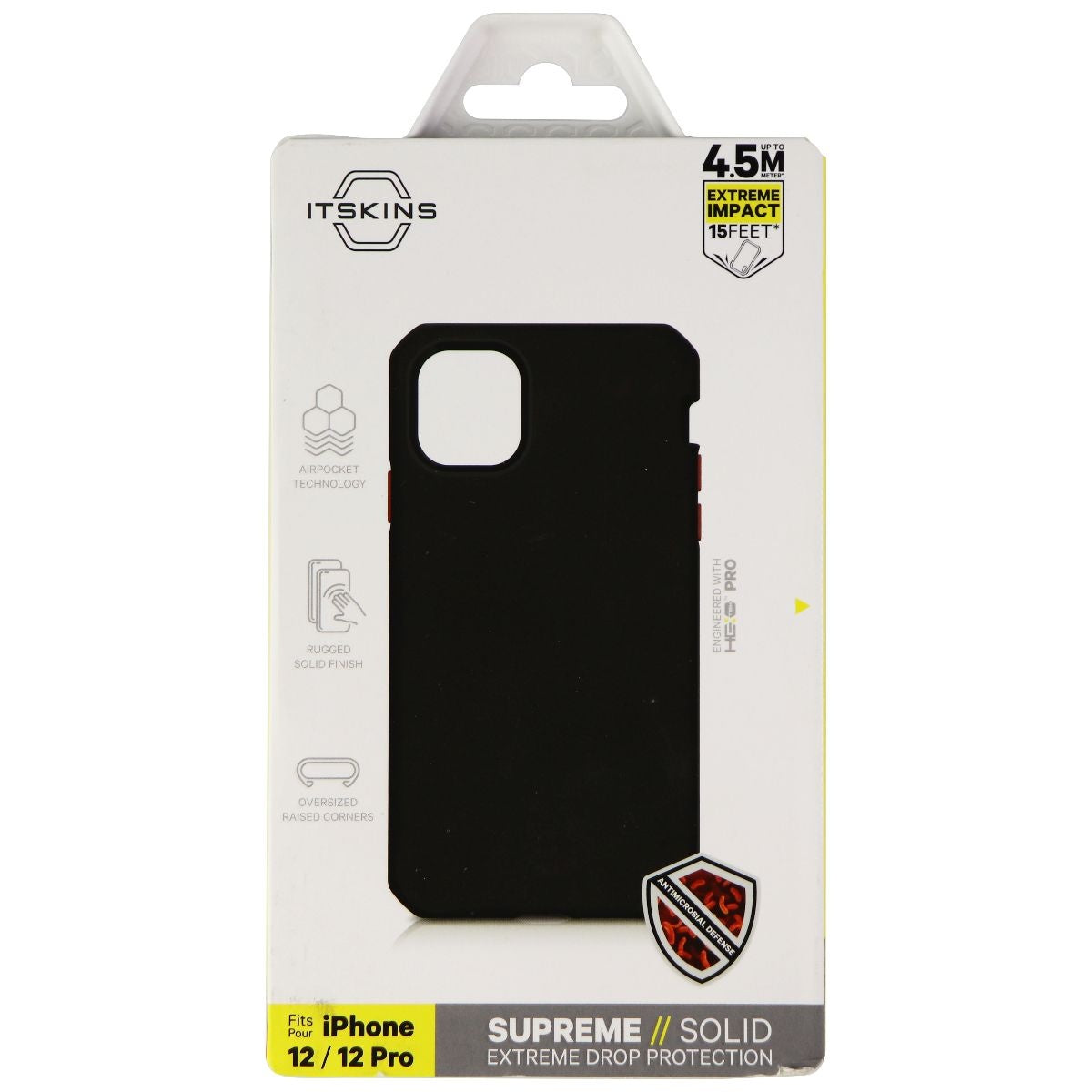 ITSKINS Supreme Solid Series Case for Apple iPhone 12/12 Pro - Black/Red Cell Phone - Cases, Covers & Skins ITSKINS    - Simple Cell Bulk Wholesale Pricing - USA Seller