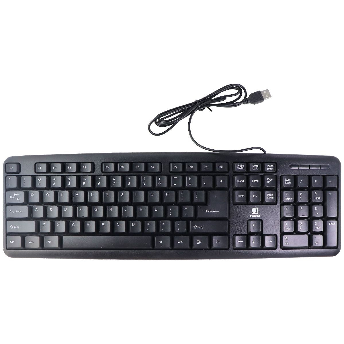 MICRO Multimedia USB Slim Keyboard for PC Windows & More - Black ...