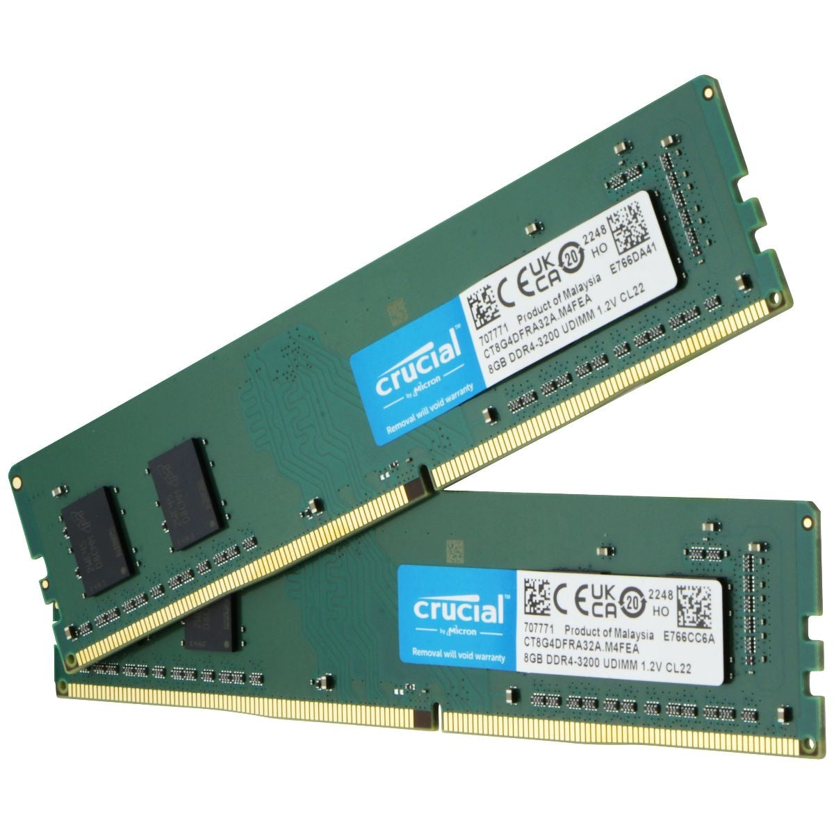 Crucial RAM 16GB Kit (2x8GB) DDR4 3200MHz CL22 (or 2933MHz or 2666MHz) Computer Parts - Memory (RAM) Crucial    - Simple Cell Bulk Wholesale Pricing - USA Seller